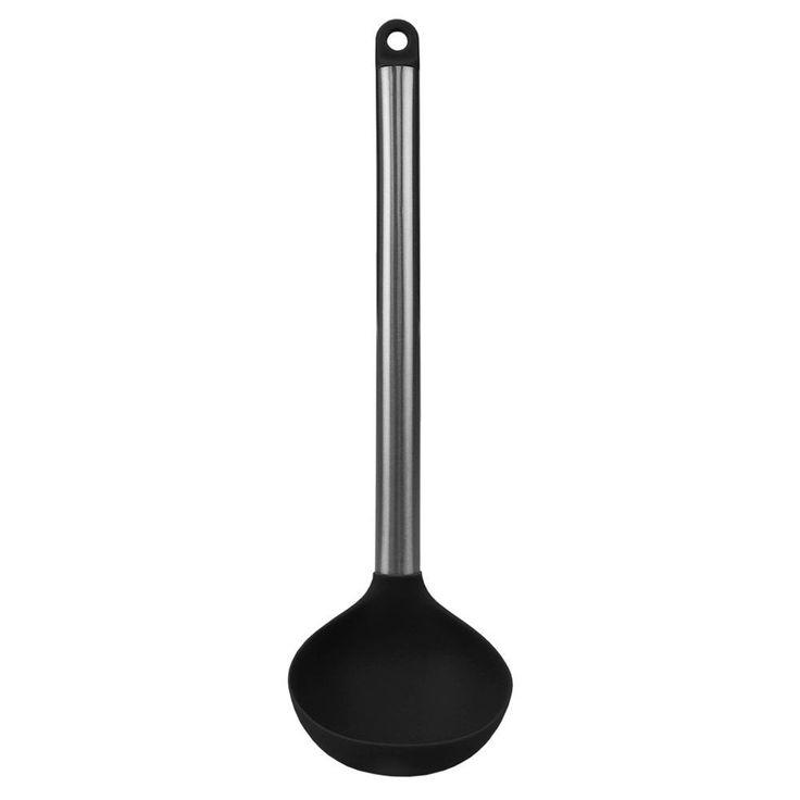 Black Stainless Steel Silicone Ladle