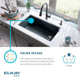 Quartz Classic Undermount Composite 33 in. Single Bowl Kitchen Sink in Black - Super Arbor