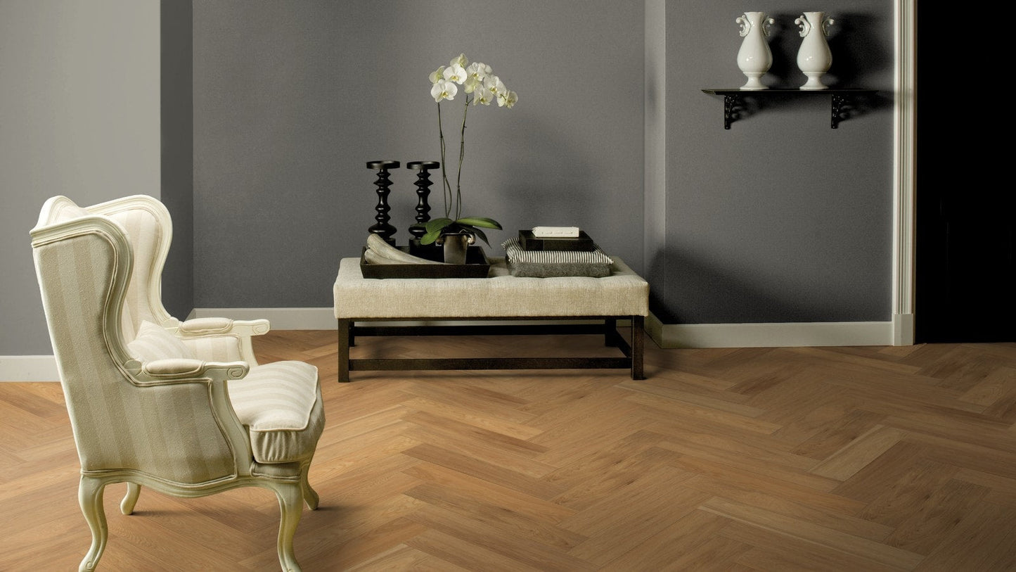 Flooors by LTL Oak Brown hardwood flooring — color and finish detail