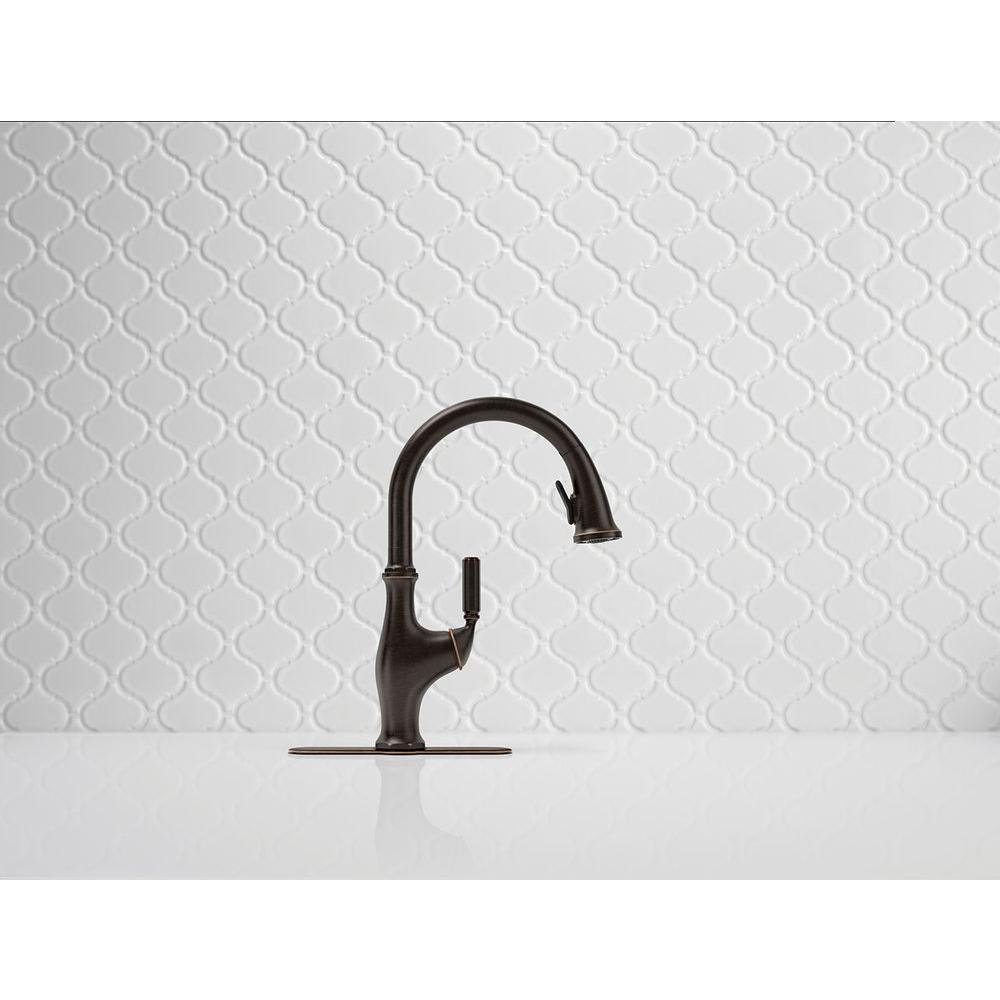 Worth Single-Handle Pull-Down Sprayer Kitchen Faucet in Oil Rubbed Bronze - Super Arbor