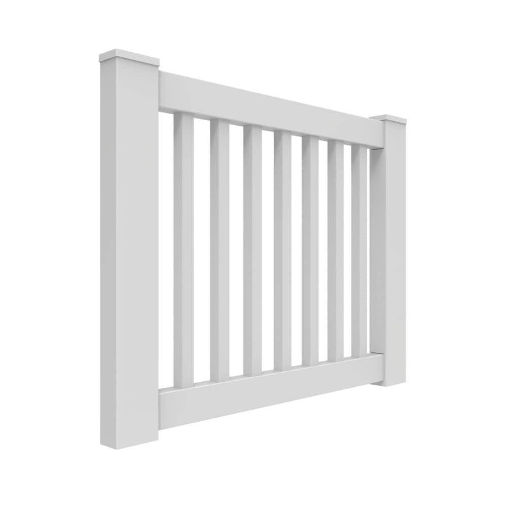 Freedom Lincoln 46-1/2-in L x 36-in H White Vinyl Deck Railing Gate (Assembly Required)