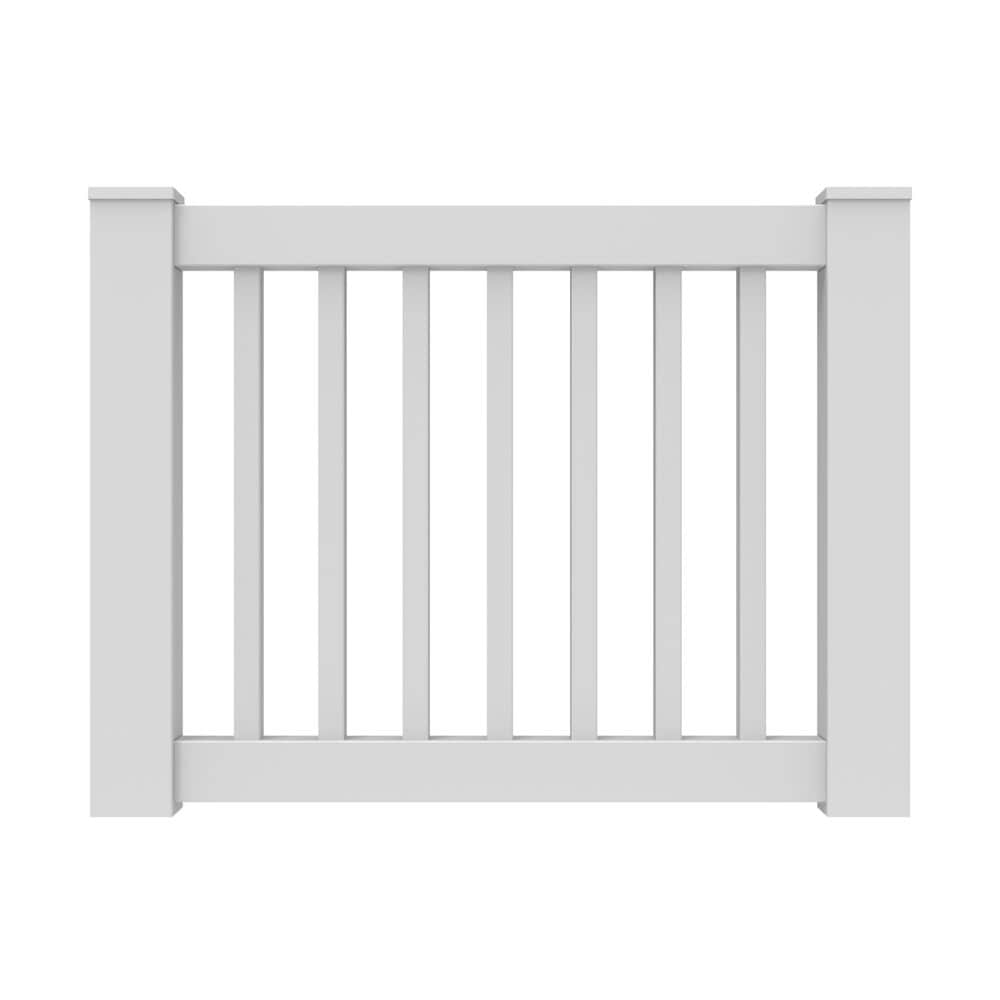 Freedom Lincoln 46-1/2-in L x 36-in H White Vinyl Deck Railing Gate (Assembly Required)