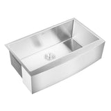 36 in. x 22 in. Stainless Steel Laundry/Utility Sink Handmade Apron Front Single Bowl with Basket Strainer - Super Arbor