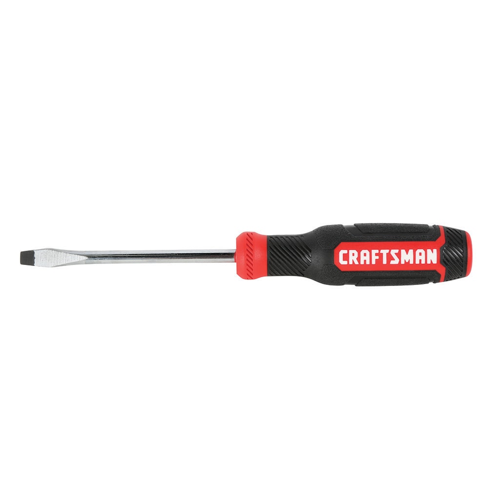 CRAFTSMAN Bi‑Material Handle 1/4-in Slotted Flathead Screwdriver, 4-in Shaft