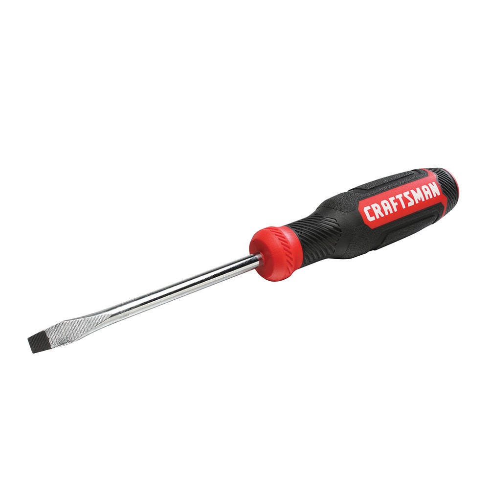 CRAFTSMAN Bi‑Material Handle 1/4-in Slotted Flathead Screwdriver, 4-in Shaft