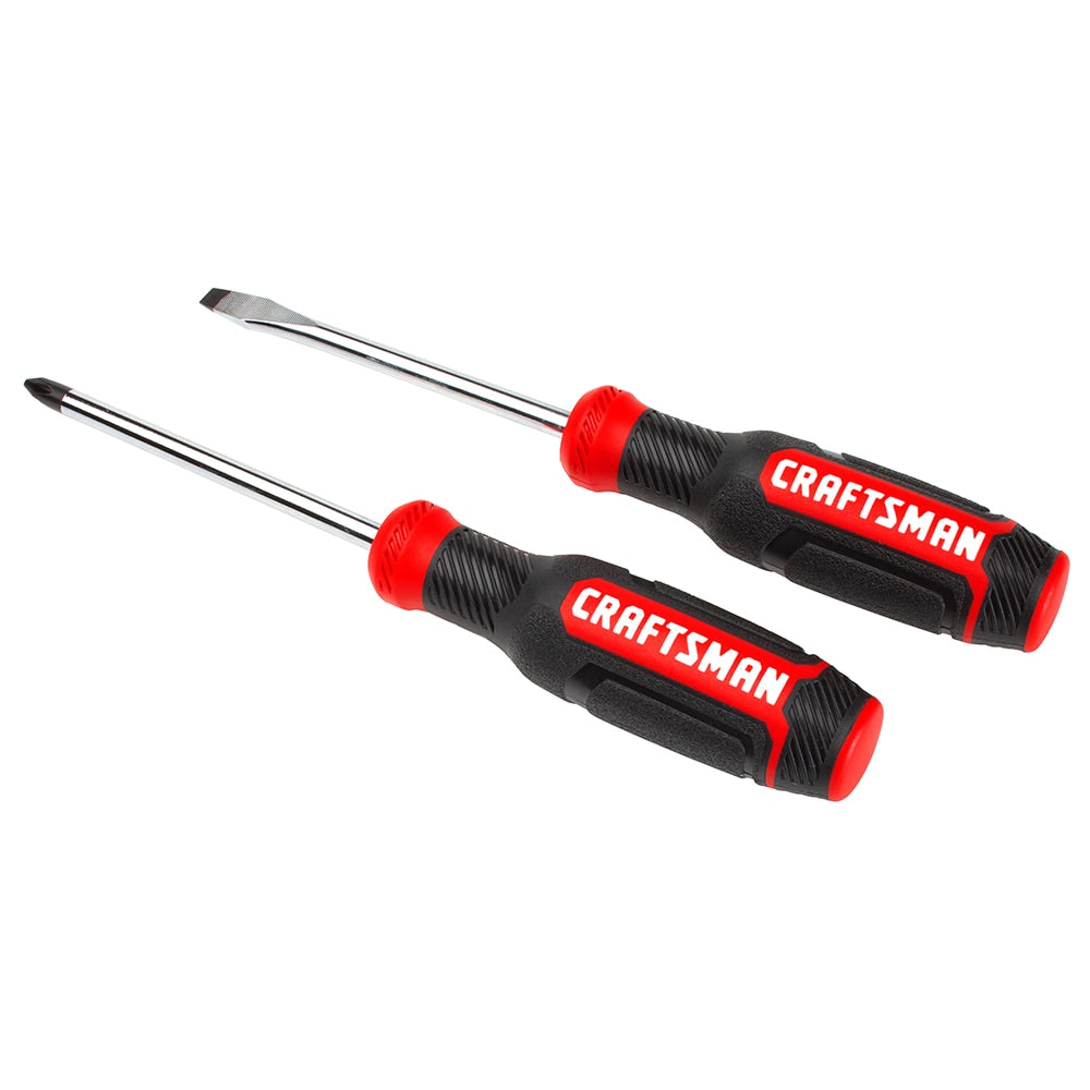 CRAFTSMAN 2-Piece Bi-Material Handle Screwdriver Set, 4-in Shafts (PH#2 & SL 1/4")