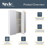 Style Selections 30.25-in x 29.75-in Square Surface Mirrored Medicine Cabinet