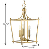 Progress Lighting Parkhurst 3-Light Brushed Bronze Traditional Lantern Medium Hanging Pendant Light