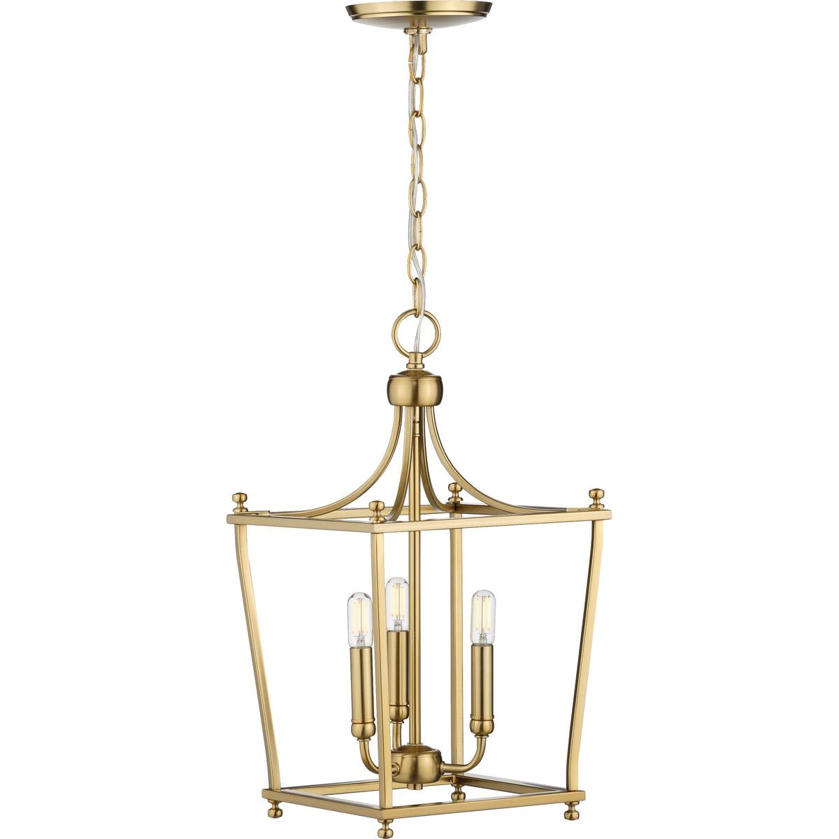 Progress Lighting Parkhurst 3-Light Brushed Bronze Traditional Lantern Medium Hanging Pendant Light