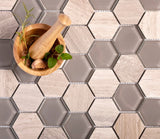 Apollo Tile (Sample) Gray 4-in x 4-in Glossy Glass Honeycomb Floor and Wall Tile
