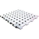 Apollo Tile (Sample) White and Black 4-in x 4-in Polished Marble Floor and Wall Tile