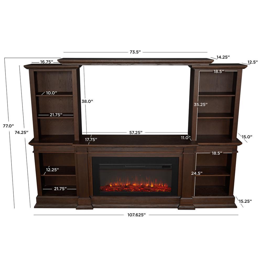 Monte Vista 108 in. Freestanding Electric Fireplace TV Stand in Chestnut Oak - Super Arbor