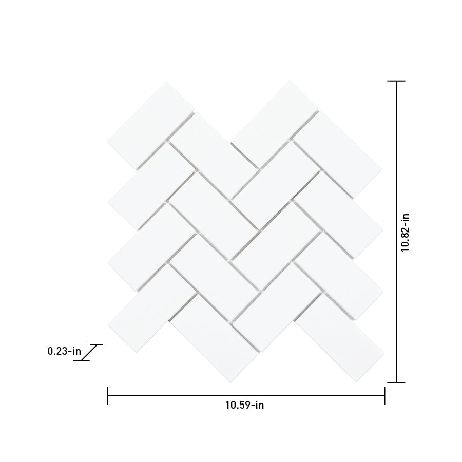 Satori Hudson 11-in x 11-in Glossy Porcelain Subway Mosaic Wall Tile (0.79-sq. ft/ Piece)