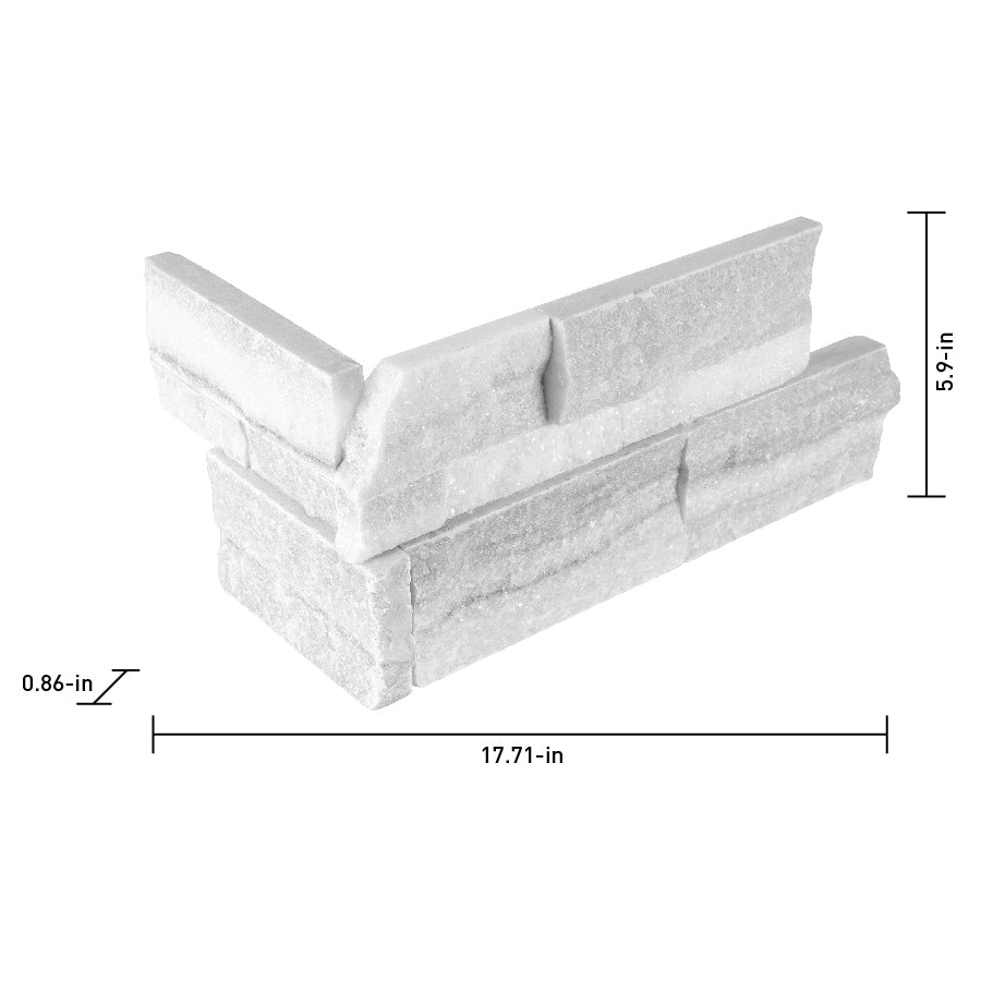 Satori Summit Ice Ledgestone 6-in x 12-in Natural Stone Marble Look Wall Tile (0.48-sq. ft/ Piece)