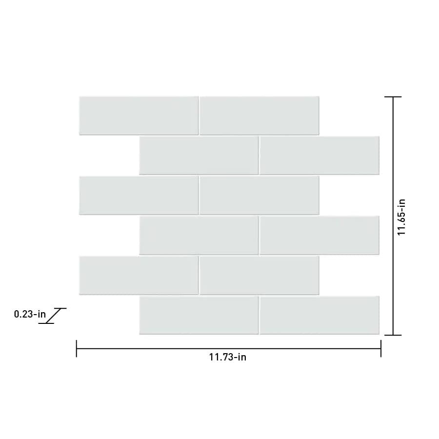 Satori Hudson Mist 12-in x 12-in Glossy Porcelain Subway Mosaic Wall Tile (0.94-sq. ft/ Piece)