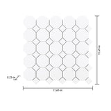 Satori Hudson Brilliant White Bistro 12-in x 12-in Matte Porcelain Mosaic Wall Tile