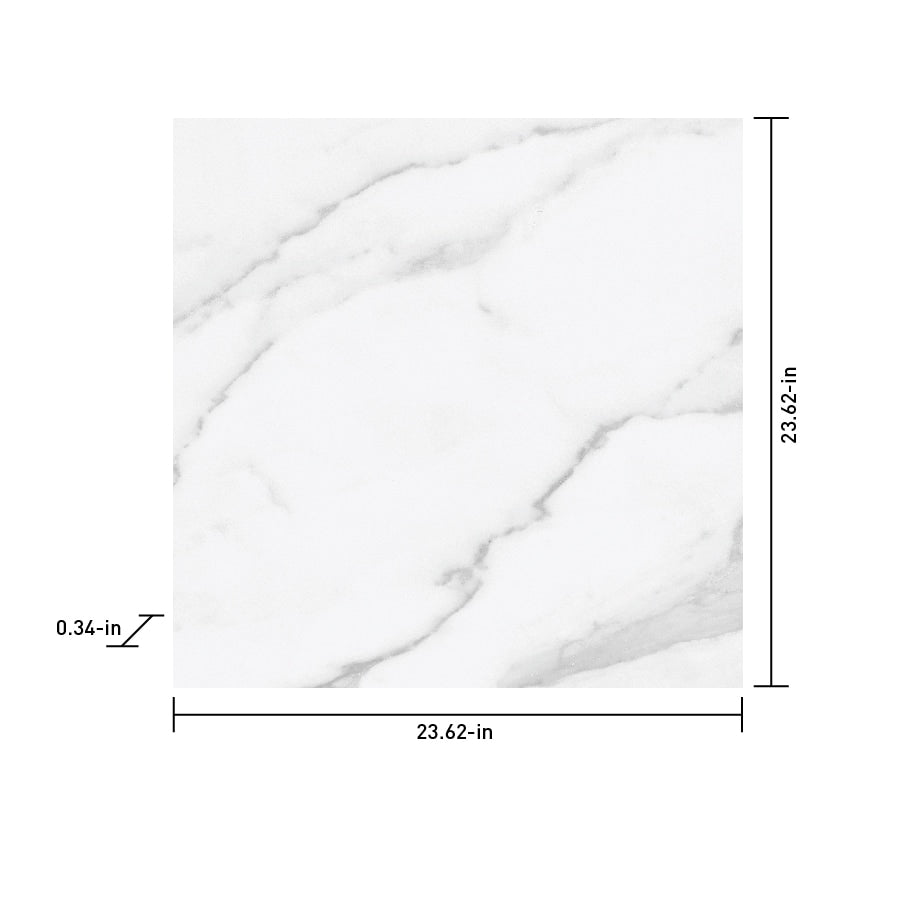 Satori Regent Statuario 24-in x 24-in Polished Porcelain Marble-Look Floor and Wall Tile (3.87-sq ft per piece)