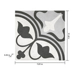 Satori Nouveau Flora Deco 8-in x 8-in Matte Porcelain Encaustic Floor and Wall Tile (0.43-sq. ft/ Piece)