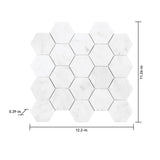 Satori Venatino 12-in x 12-in Polished Natural Stone Marble Look Hexagon Mosaic Wall Tile (0.95-sq. ft/ Piece)