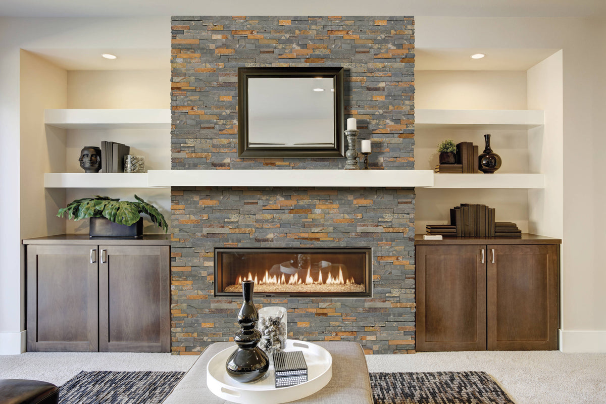 Satori Oxide Ledgestone 6-in x 12-in Natural Slate Stone-Look Wall Tile, 0.48-sq ft per Piece