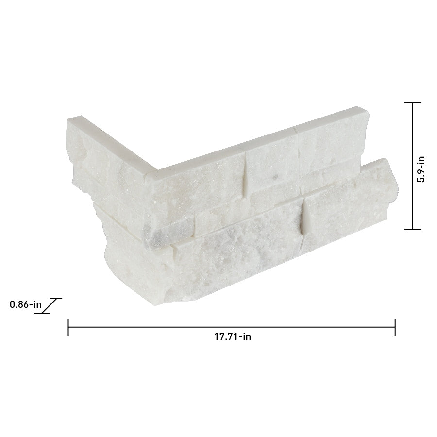 Satori Northern Arctic Ledgestone 6-in x 18-in Natural Stone Quartz Marble Look Wall Tile (3.66-sq. ft/ Carton)