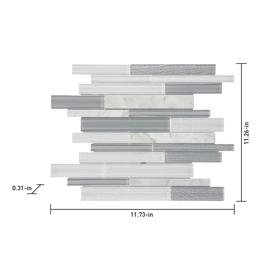 Satori Mystique Winter 12-in x 12-in Multi-finish Natural Stone Mosaic Wall Tile (0.91-sq. ft/ Piece)