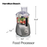 10-Cup 3-Speed Grey Food Processor with 6 Functions