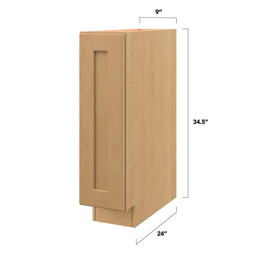allen + roth Innsbrook 9-in W x 34.5-in H x 24-in D Rye Pull-out Tray Divider Base Fully Assembled Cabinet (Flat Panel Style)