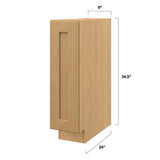 allen + roth Innsbrook 9-in W x 34.5-in H x 24-in D Rye Pull-out Tray Divider Base Fully Assembled Cabinet (Flat Panel Style)