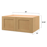 allen + roth Innsbrook 36-in W x 18.125-in H x 24-in D Rye Wall Fully Assembled Cabinet (Flat Panel Shaker Door Style)