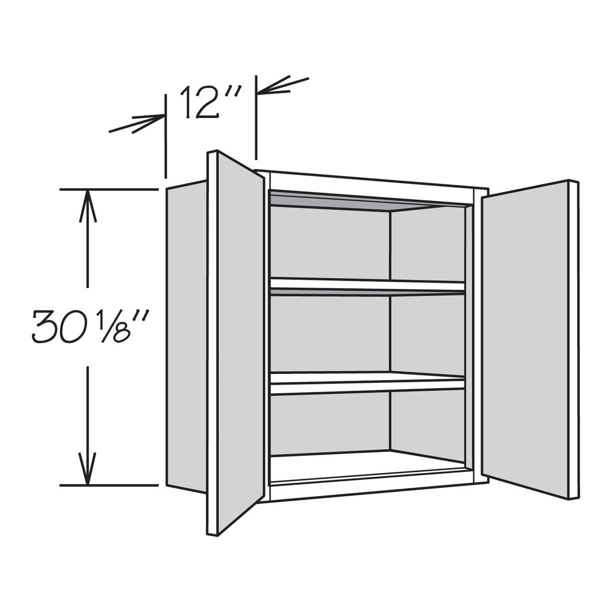 allen + roth McKeller 30-in W x 30.125-in H x 12-in D Linen Wall Fully Assembled Cabinet (Flat Panel Square Door Style)