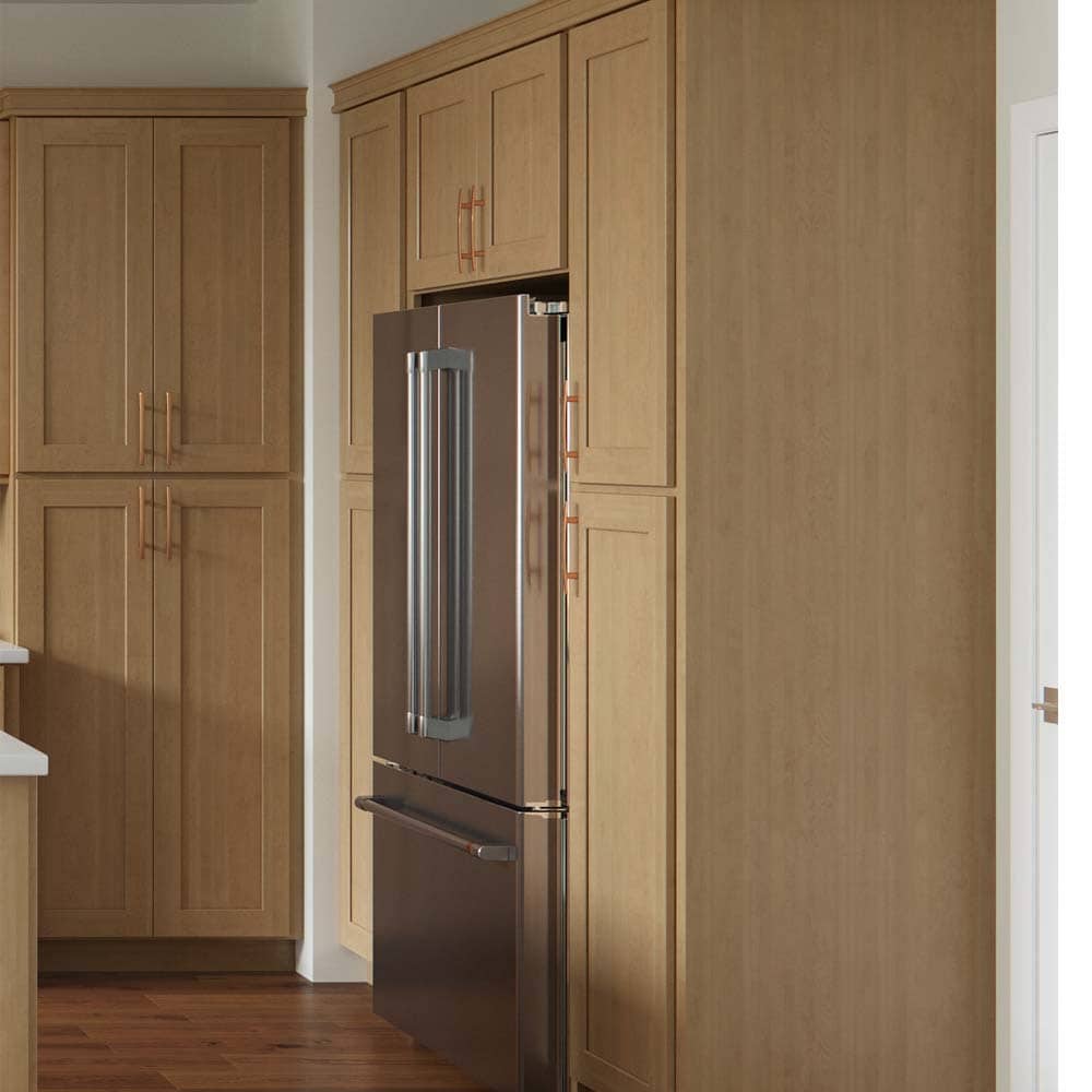 allen + roth Innsbrook 36-in W x 12.125-in H x 24-in D Rye Wall Fully Assembled Cabinet (Flat Panel Shaker Door Style)