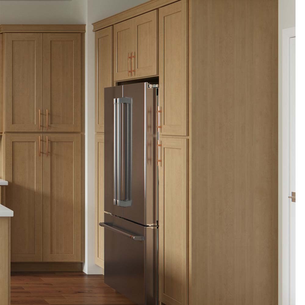 allen + roth Innsbrook 33-in W x 15.125-in H x 24-in D Rye Wall Fully Assembled Cabinet (Flat Panel Shaker Door Style)