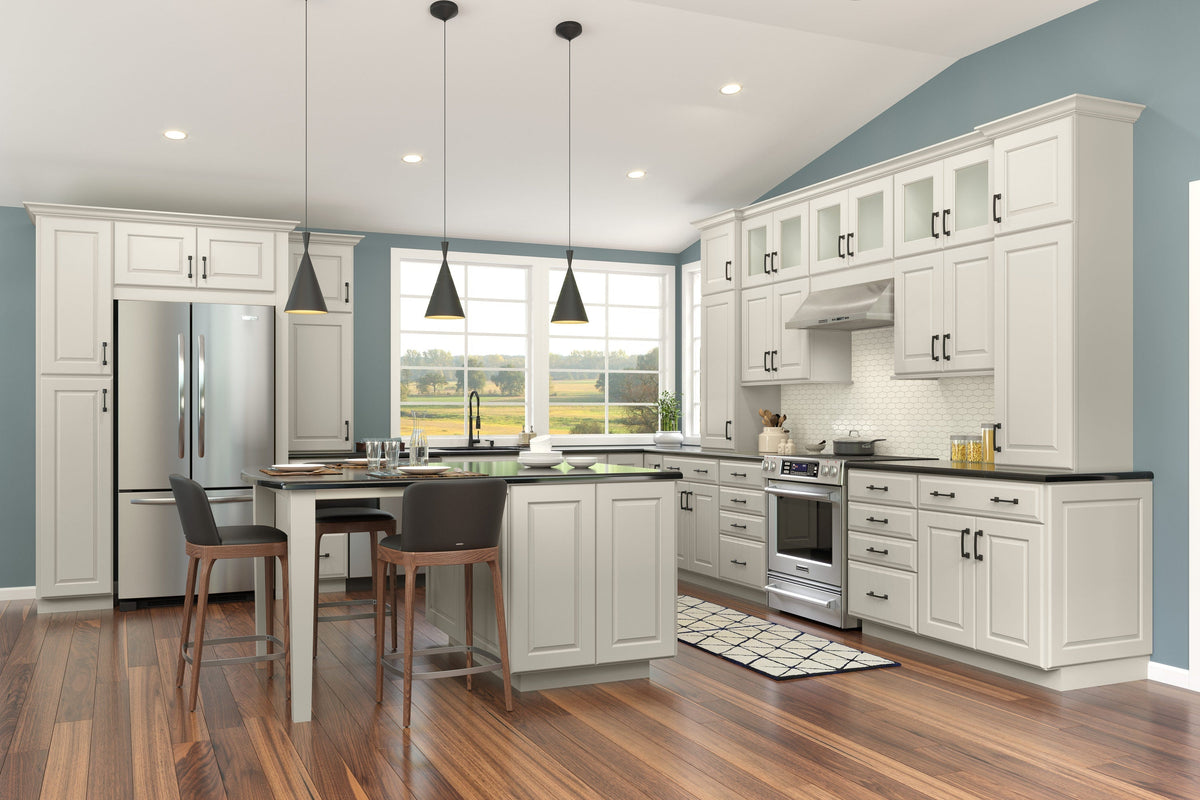 allen + roth Pattingham 24-in W x 30.125-in H x 23-in D Harbor Diagonal Corner Wall Fully Assembled Cabinet (Raised Panel Square Style)