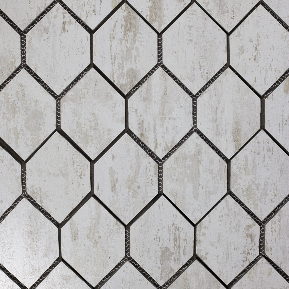 Abolos Nature Birchwood White 12-in x 12-in Matte Glass Wood look Hexagon Mosaic Wall Tile product image