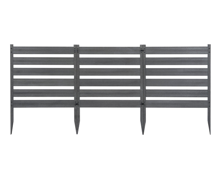 Zippity Outdoor Products Maui 3 Panels 2-ft H x 2-ft W Charcoal Vinyl Square-top Fence Panel No Dig (Unassembled)