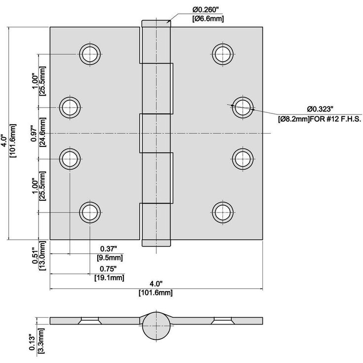 4 in. Satin Chrome Commercial Grade Door Hinge