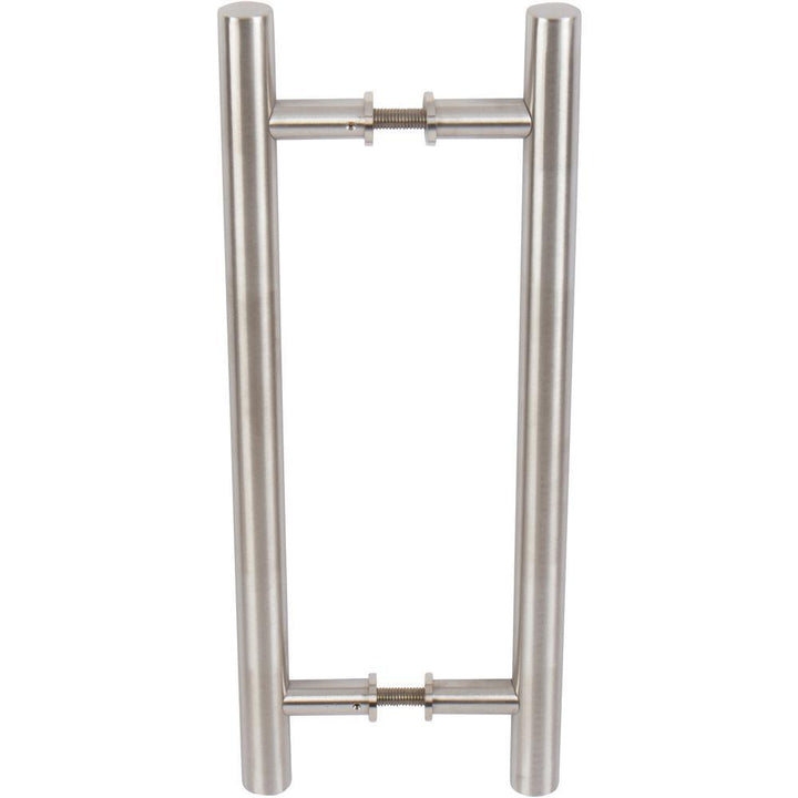 15-3/4 in. Brushed Steel Barn Door Hardware Double Sided Round Pull Handle - Super Arbor