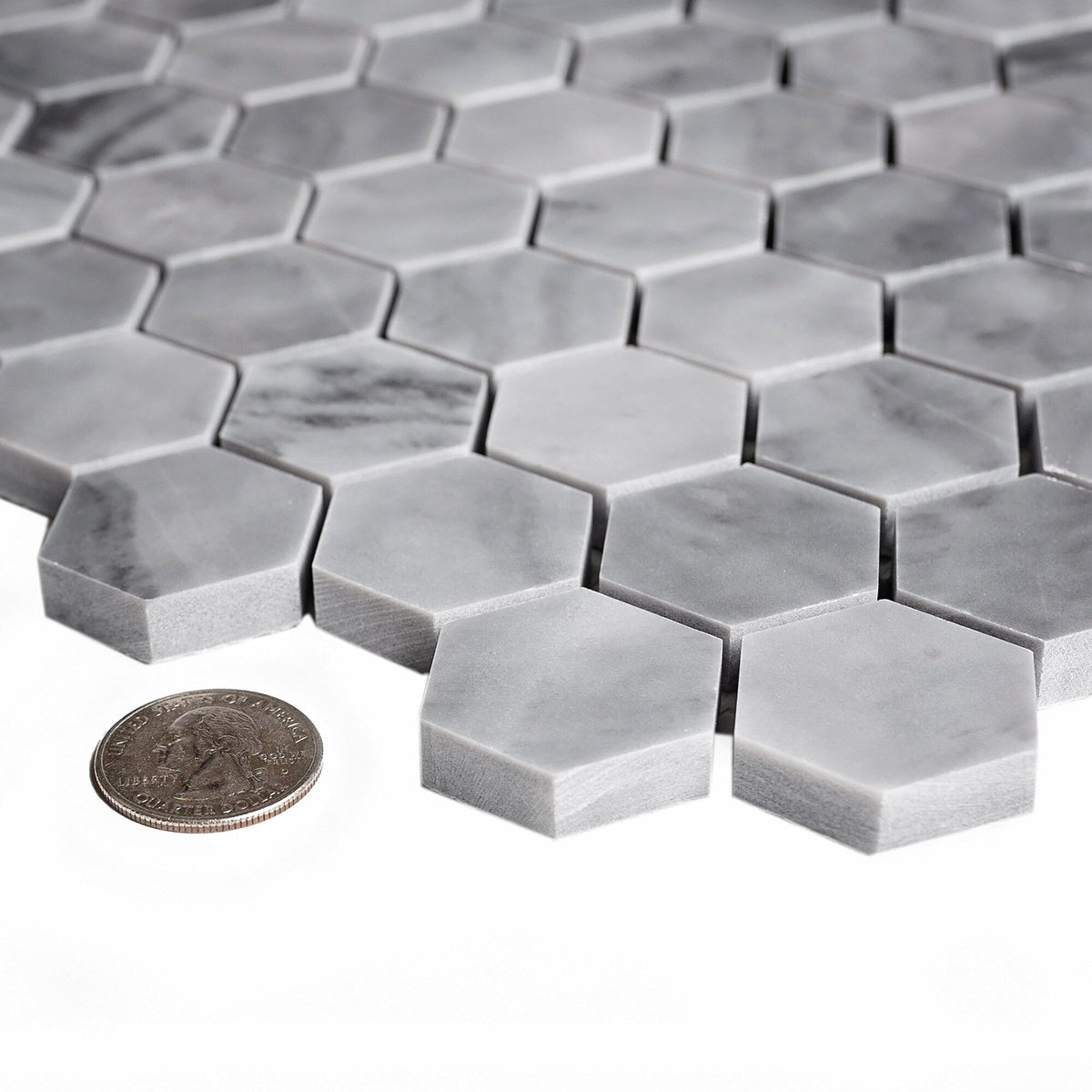 Apollo Tile (Sample) White 4-in x 4-in Polished Marble Honeycomb Floor and Wall Tile