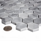 Apollo Tile (Sample) White 4-in x 4-in Polished Marble Honeycomb Floor and Wall Tile
