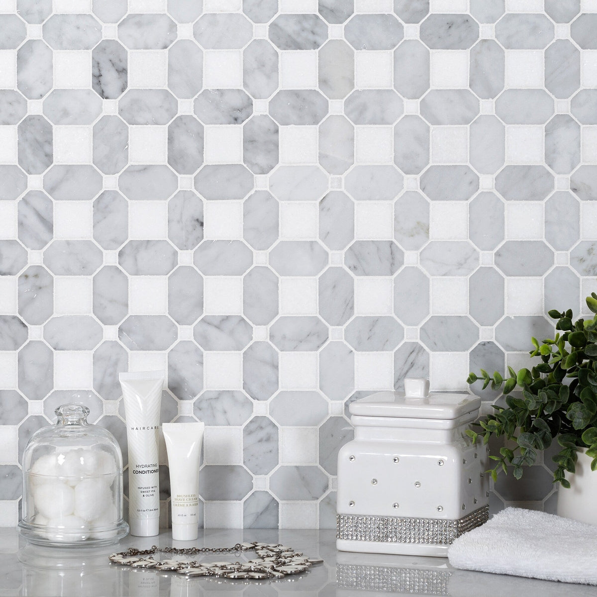 Apollo Tile White 12-in x 12-in Polished Natural Stone Marble Uniform Squares Floor and Wall Tile (5.168-sq. ft/ Carton)