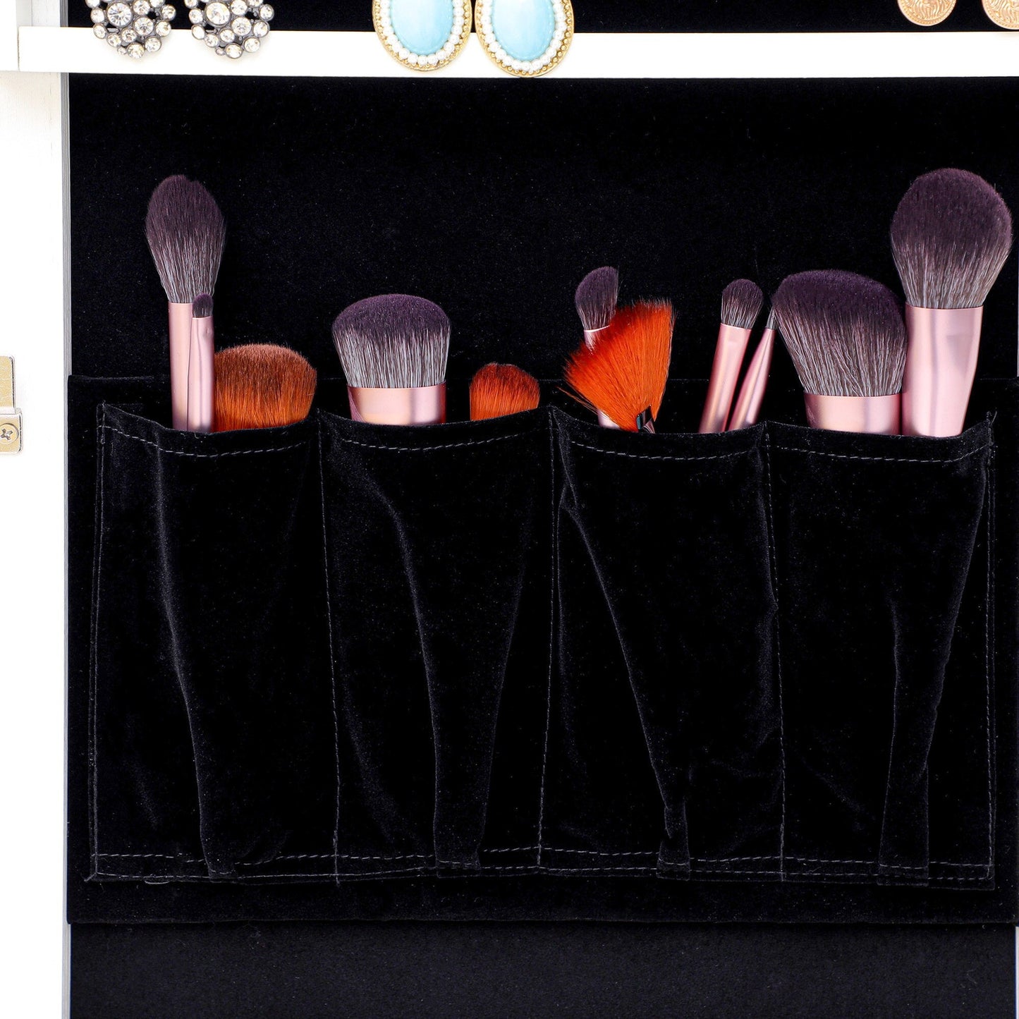 GZMR Jewelry Storage Mirror Cabinet White Jewelry Armoire