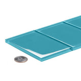 Apollo Tile (Sample) Blue 3-in x 6-in Polished Glass Brick Subway Floor and Wall Tile