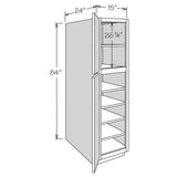 allen + roth Galway 15-in W x 84-in H x 24-in D Sage Pantry Fully Assembled Cabinet (Flat Panel Shaker Door Style)