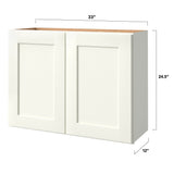 allen + roth Aveley 33-in W x 24.5-in H x 12-in D Linen Wall Fully Assembled Cabinet (Flat Panel Shaker Door Style)