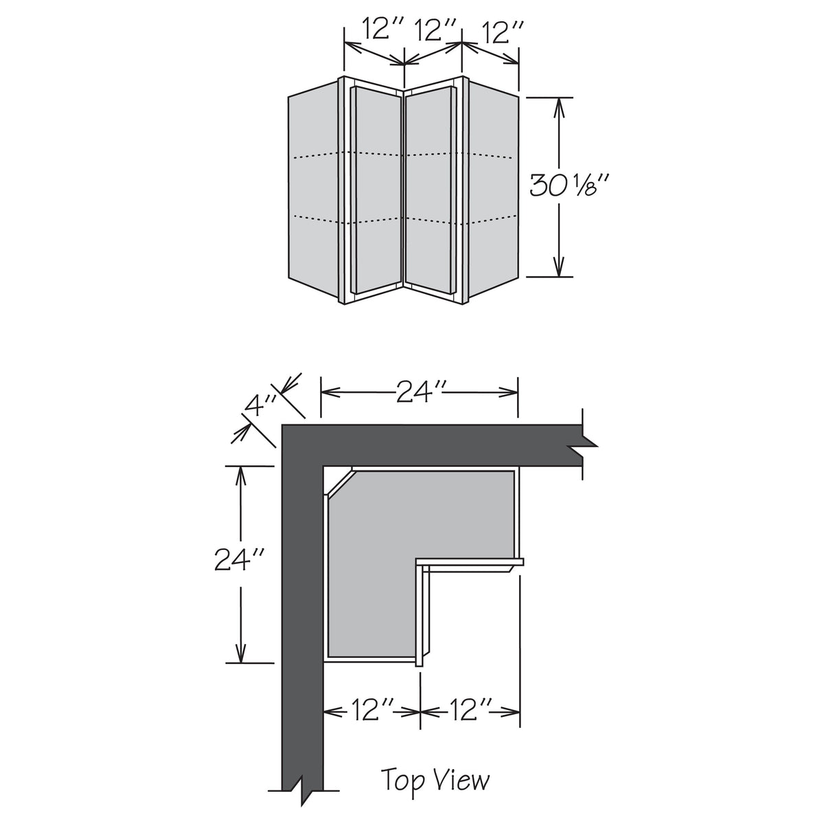 allen + roth Port 24-in W x 30.125-in H x 12-in D Navy Diagonal Corner Wall Fully Assembled Cabinet (Flat Panel Shaker Style)