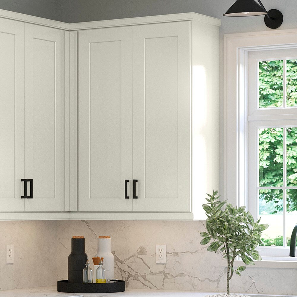 allen + roth Aveley 36-in W x 24.5-in H x 12-in D Linen Wall Fully Assembled Cabinet (Flat Panel Shaker Door Style)