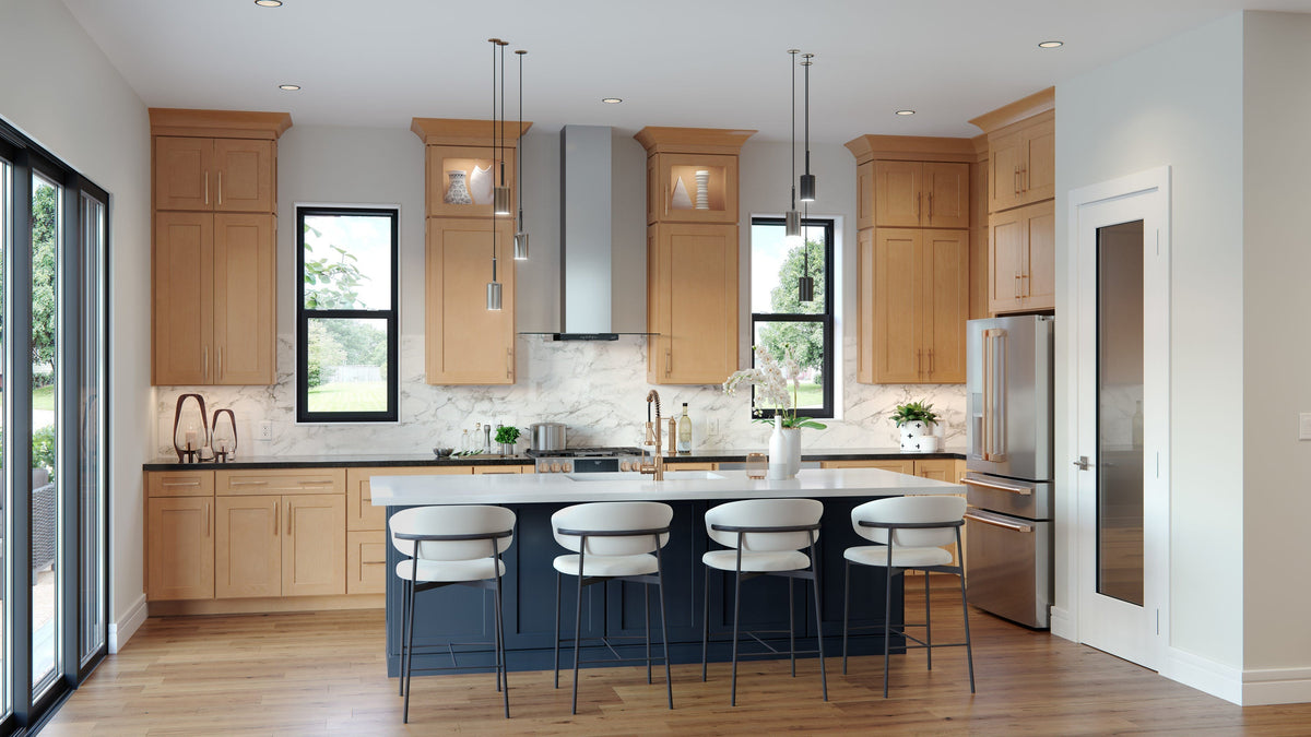 allen + roth Innsbrook 24-in W x 39.125-in H x 12-in D Rye Diagonal Wall Fully Assembled Cabinet (Flat Panel Shaker Door Style)