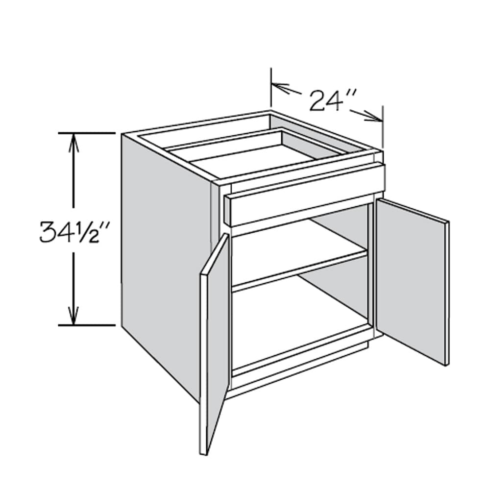 allen + roth Stonewall 36-in W x 34.5-in H x 24-in D Stone 1-Drawer Base Fully Assembled Cabinet (Flat Panel Shaker Style)