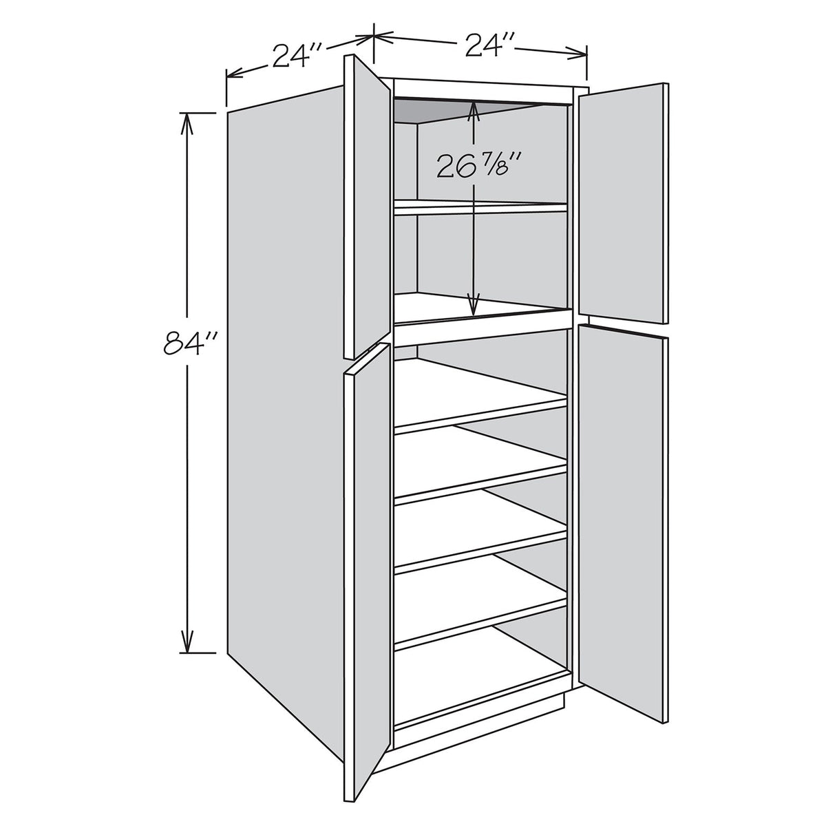 allen + roth Aveley 24-in W x 84-in H x 24-in D Linen Pantry Fully Assembled Cabinet (Flat Panel Shaker Door Style)